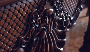 Carved Focal Table and Mirror